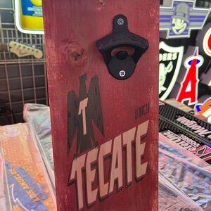 Tecate beer Wall-Mounted Bottle Opener hand made man cave 12”x5.5”